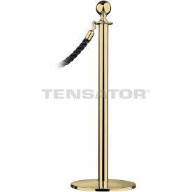 Lawrence Metal Prod. Inc 312U-2P-NOT Tensator Post Rope Safety Crowd Control Queue Stanchion Universal Sphere, Polished Brass image.