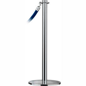Lawrence Metal Prod. Inc 314U-1S-NOT Tensator Post Rope Safety Crowd Control Queue Stanchion Universal Contemporary, Satin Chrome image.