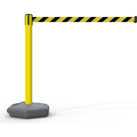 885 Outdoor Fillable Base Barrier Yellow Post, 13' Black/Yellow Chevron Belt view 2
