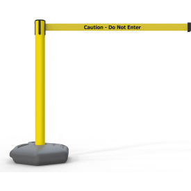 885 Outdoor Fillable Base Barrier Yellow Post, "Caution - Do Not Enter" 13' Belt view 2