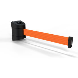 Wall Mounted Magnetic Black Barrier with 15' Orange Belt view 2