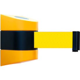 Lawrence Metal Prod. Inc 897-15-M-35-Y5-D Tensabarrier® Magnetic Retractable Belt Barrier, Yellow Case W/15 Yellow Belt image.