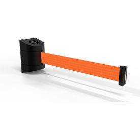 Magnetic Wall Mounted Black Barrier with 30' Orange Belt view 2