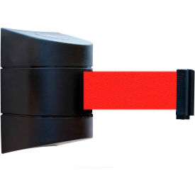 Lawrence Metal Prod. Inc 897-30-S-33-NO-R5X-C Tensabarrier® Wall Mount Retractable Belt Barrier, Black Case W/30 Red Belt image.