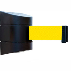 Lawrence Metal Prod. Inc 897-30-S-33-NO-Y5X-C Tensabarrier® Wall Mount Retractable Belt Barrier, Black Case W/30 Yellow Belt image.