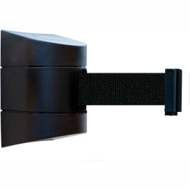 Lawrence Metal Prod. Inc 897-15-S-33-NO-B9X-C Tensabarrier® Wall Mount Retractable Belt Barrier, Black Case W/15 Black Belt image.