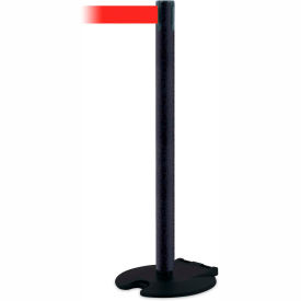 Rollabarrier® Retractable Belt Barrier 13 Red Belt Black Wrinkle Post
