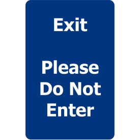 Lawrence Metal Prod. Inc SIGN-0711-250-23-V-S03 Tensabarrier® Classic Acrylic Sign, Double Sided, "Exit & "Do Not Enter", 7"Wx11"H, Blue/White image.