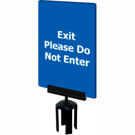 Lawrence Metal Prod. Inc SIGN-HDFR-0711-250-23-V-S03 Tensabarrier® Acrylic Sign, "Exit Please Do Not Enter", 7"Wx11"H, Black/White image.
