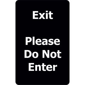 Lawrence Metal Prod. Inc SIGN-0711-250-33-V-S03 Tensabarrier® Classic Acrylic Sign, Double Sided, "Exit & "Do Not Enter", 7"Wx11"H, Black/White image.