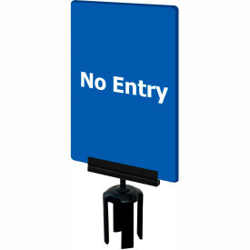 Lawrence Metal Prod. Inc SIGN-HDFR-0711-250-23-V-S14 Tensabarrier® Acrylic Sign, "No Entry", 7"Wx11"H, Blue/White image.