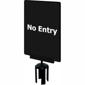 Lawrence Metal Prod. Inc SIGN-HDFR-0711-250-33-V-S14 Tensabarrier® Acrylic Sign, "No Entry", 7"Wx11"H, Black/White image.