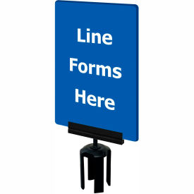Lawrence Metal Prod. Inc SIGN-HDFR-0711-250-23-V-S17 Tensabarrier® Acrylic Sign, "Line Forms Here", 7"Wx11"H, Black/White image.