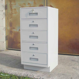Fenco 214-I Fenco Teller Pedestal Cabinet 214-I - 5 Drawers 18"W x 19"D x 38-1/2"H Gray image.