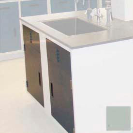 Lab Design (A Division Of Uhsc) 7103-58-J Lab Base Cabinet Sink Base 58"W x 22-1/2"D x 35-3/4"H Louvered Panels W/2 Cupboard Doors, Stone Gray image.