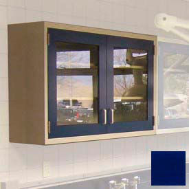 Lab Design (A Division Of Uhsc) 7605-35-V Lab Wall Cabinet 35"W x 13"D x 30"H, 2 Glass Steel Encased Doors, 2 Adj Shelves, Navy Blue image.