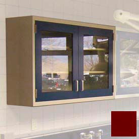 Lab Design (A Division Of Uhsc) 7605-35-Y Lab Wall Cabinet 35"W x 13"D x 30"H, 2 Glass Steel Encased Doors, 2 Adj Shelves, Burgundy image.