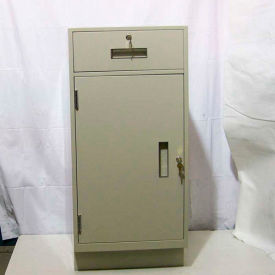 Fenco S-203L-A Fenco Teller Pedestal Cabinet S-203L-A - 1 Drawer Left Hinged Door 19"W x 19"D x 38-1/2"H Champagne image.