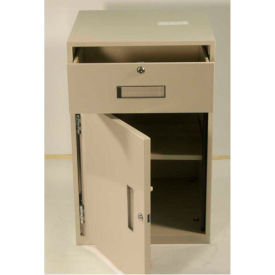 Fenco S-603R-B Fenco Lowboy Teller Pedestal Cabinet S-603R-B - 1 Drawer Right Hinged Door 19 x 19 x 27-7/8 Black image.