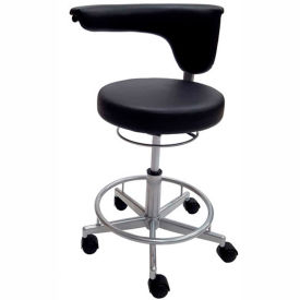 Lds Industries Llc 1010370 ShopSol Vinyl Lab Stool with Moveable Arm - Black image.