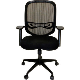 Lds Industries Llc 1010387 ShopSol Office Room Chair - Fabric Seat with Adjustable Mesh Back - Black image.