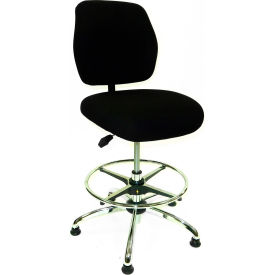 Lds Industries Llc 1010447 ShopSol ESD Office Chair - High Height - Economy Fabric - Black image.