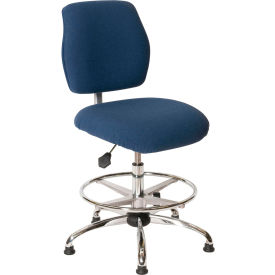 Lds Industries Llc 1010450 ShopSol ESD Office Chair - High Height - Economy Fabric - Blue image.