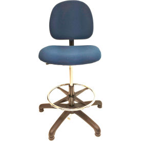 Lds Industries Llc 1010453 ShopSol ESD Office Chair - Medium Height - Value Line Fabric - Blue image.