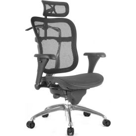 Lds Industries Llc 1010462 ShopSol Executive Office Chair - Mesh Seat and Back - Black image.