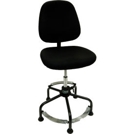 ShopSol Big & Tall Workbench Chair - Fabric - Black