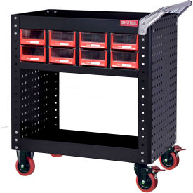 Lds Industries Llc 1010641 Shuter® Steel Utility Cart w/Adjustable Shelf, 800 lb. Cap, 33-1/2"L x 22-3/4"W x 34-1/2"H image.