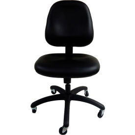 Lds Industries Llc 1010954 ShopSol™ Big & Tall Desk Chair with Industrial Casters, Vinyl, Black image.
