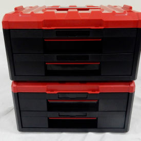 Mobile Stackable Toolbox Kit, 17-3/16"L x 14"W x 31-11/16"H, Black/Red view 2