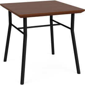 Lesro Chat Reception End Table 20" x 20" Black Frame Riftwood Walnut Top 