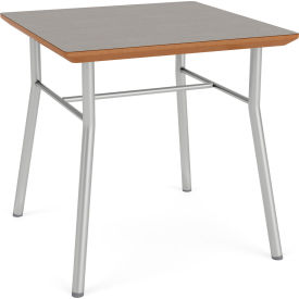 Lesro Chat Reception End Table 20" x 20" Silver Frame Sarum Twill Top 