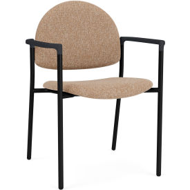 Lesro Chat Guest Chair Black Frame Onyx Black Armrests Connelly Wren Fabric 