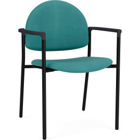 Lesro Chat Guest Chair Black Frame Onyx Black Armrests Patriot Plus Sea Vinyl 
