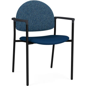 Lesro Chat Guest Chair Black Frame Connelly Blue Jay Back Patriot Plus Imperial Blue Vinyl Seat 