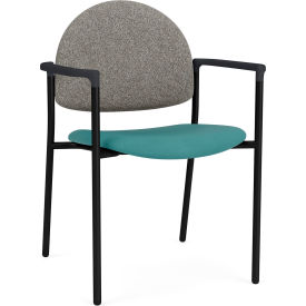 Lesro Chat Guest Chair Black Frame Connelly Dove Back Patriot Plus Sea Vinyl Seat 