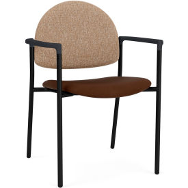 Lesro Chat Guest Chair Black Frame Connelly Wren Back Patriot Plus Mocha Vinyl Seat 