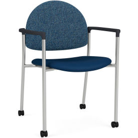 Lesro Chat Guest Chair with Casters Connelly Blue Jay Back Patriot Plus Imperial Blue Seat 