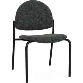 Lesro Chat Armless Guest Chair Black Frame Connelly Crow Fabric 