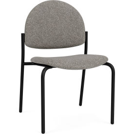 Lesro Chat Armless Guest Chair Black Frame Connelly Dove Fabric 
