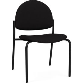 Lesro Chat Armless Guest Chair Black Frame Open House Black Fabric 