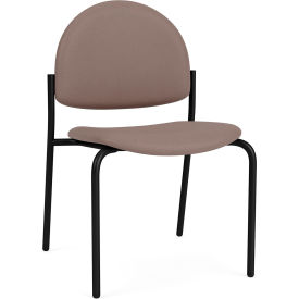 Lesro Chat Armless Guest Chair Black Frame Open House Goose Fabric 