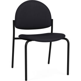 Lesro Chat Armless Guest Chair Black Frame Patriot Plus Black Vinyl 