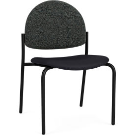 Lesro Chat Armless Guest Chair Black Frame Connelly Crow Fabric Back Patriot Plus Black Seat 