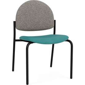 Lesro Chat Armless Guest Chair Black Frame Connelly Dove Back Patriot Plus Sea Vinyl Seat 