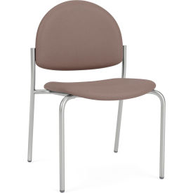 Lesro Chat Armless Guest Chair Silver Frame Open House Goose Fabric 