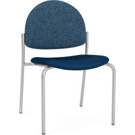 Lesro Chat Armless Guest Chair Silver Frame Connelly Blue Jay BackPatriot Plus Imperial Blue Seat 